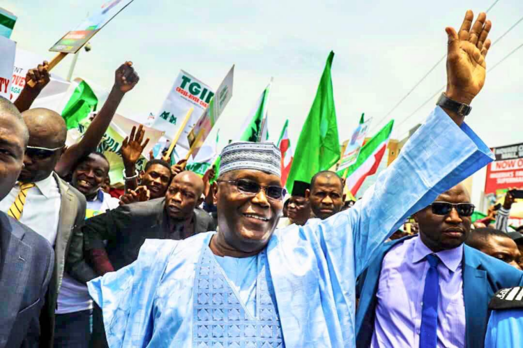 Atiku 3 750x500 1 نيجيريا.. أتيكو أبو بكر يتقدم علي منافسيه في الانتخابات النيجيرية 2023