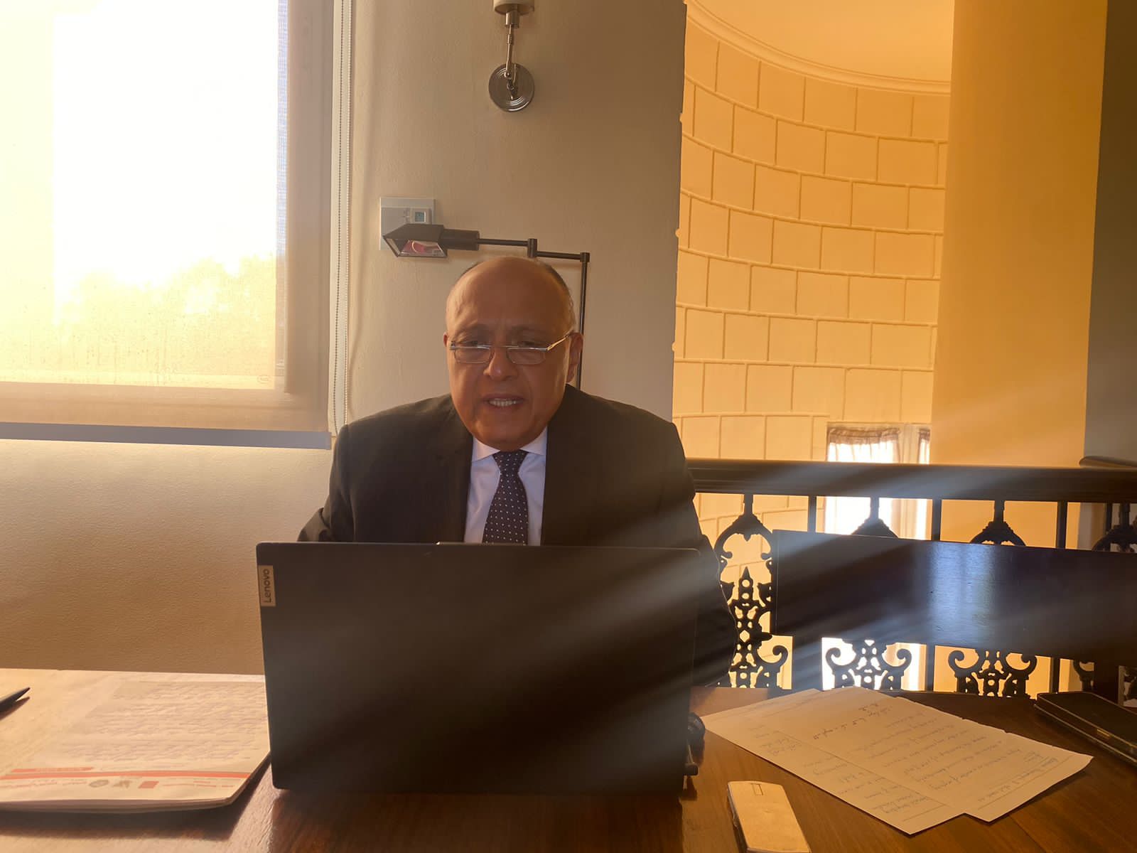 IMG 20230420 WA0046 وزير الخارجية المصري يؤكد استمرار جهود مصر الرامية لدعم عودة الاستقرار في السودان