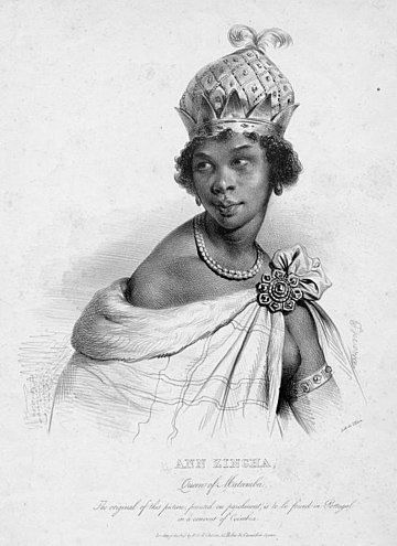أنجولا "الملكة نزينجا" التي حاربت الإستعمار البرتغالي لمدة 4 عقود 1 360px Ann Zingha queen of Matamba أنجولا "الملكة نزينجا" التي حاربت الإستعمار البرتغالي لمدة 4 عقود