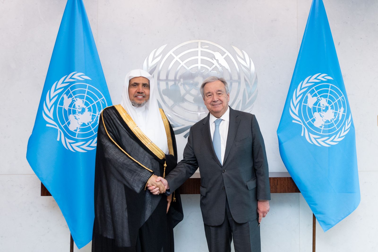 IMG 20230618 WA0005 أمين عام الأمم المتحدة يستقبل الشيخ العيسى ويؤكد دعمه الكامل لجهود رابطة العالم الإسلامي