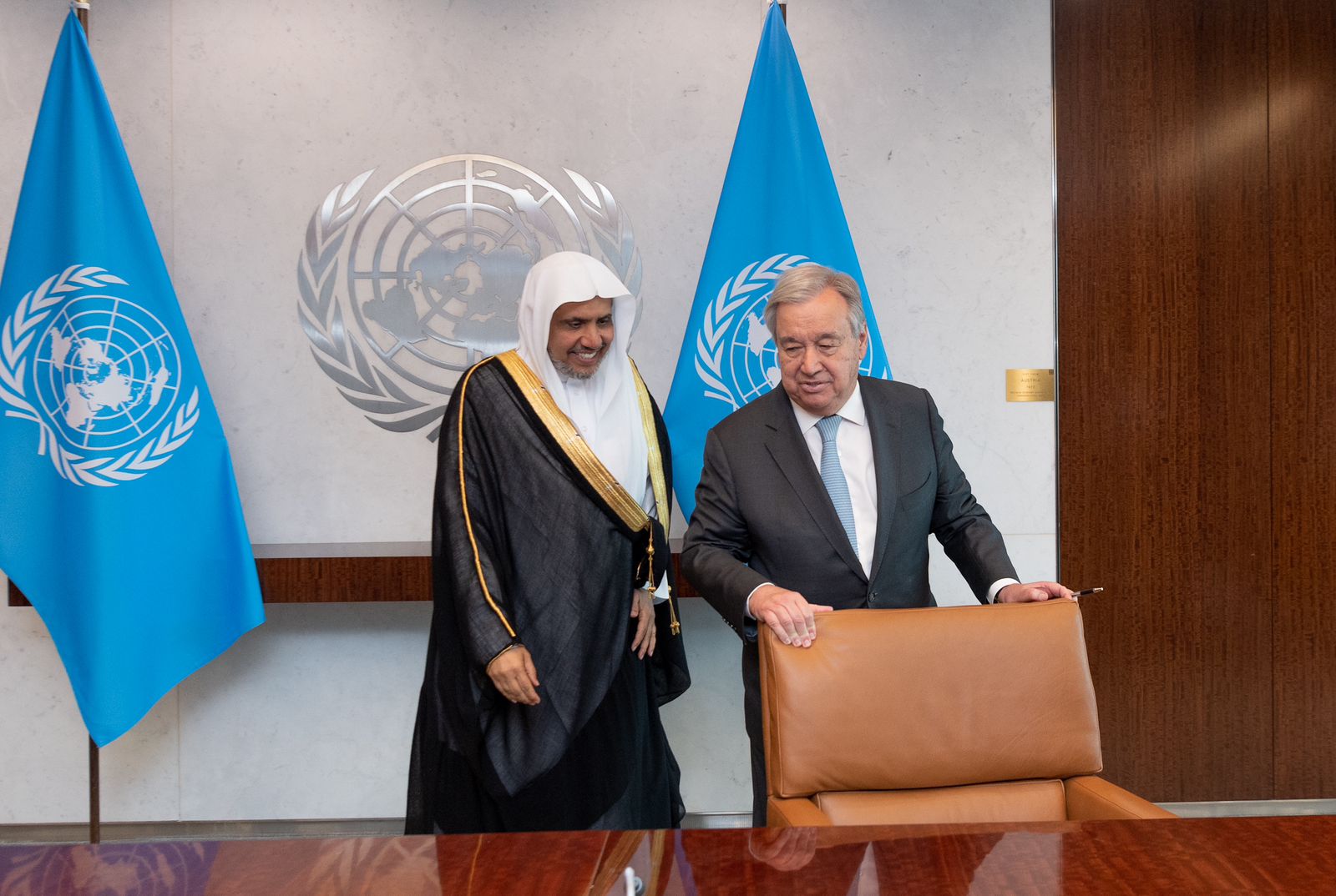 IMG 20230618 WA0006 أمين عام الأمم المتحدة يستقبل الشيخ العيسى ويؤكد دعمه الكامل لجهود رابطة العالم الإسلامي