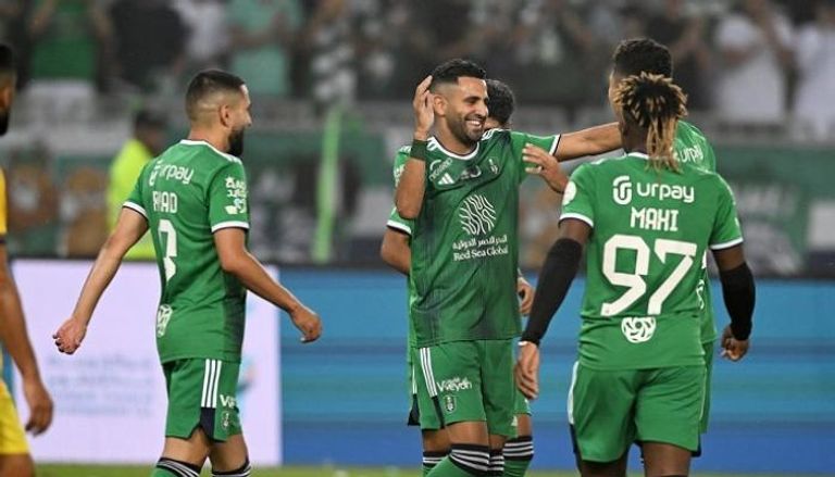 الجزائري رياض محرز يفتتح سجله التهديفي مع الأهلي السعودي 1 122 230239 mahrez goal alahli alkhaleej الجزائري رياض محرز يفتتح سجله التهديفي مع الأهلي السعودي