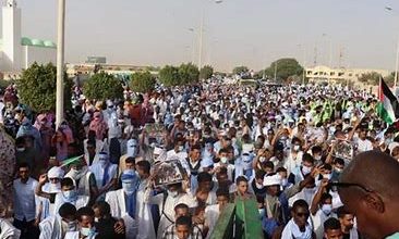 OIP 1 موريتانيا مظاهرات لـ10 الآف شخص تندد بالمجازر الاسرائيلية والمغرب ملتزم بحل الدوليتين