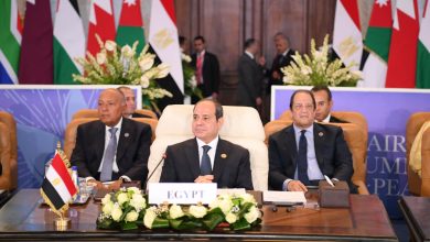 السيسي خلال رئاستة لقمة القاهرة للسلام الرئاسة المصرية عن قمة السلام: لن نقبل دعاوى تصفية القضية الفلسطينية على حساب أي دولة ولا تهاون في الحفاظ على سيادتنا