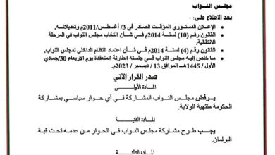 ليبيا.."النواب" يرفض مشاركة حكومة الوحدة في أي حوار سياسي 5 297633 ليبيا.."النواب" يرفض مشاركة حكومة الوحدة في أي حوار سياسي