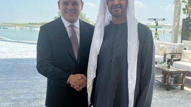 302097 رئيس دولة الإمارات العربية يستقبل رئيس حكومة الوحدة الوطنية