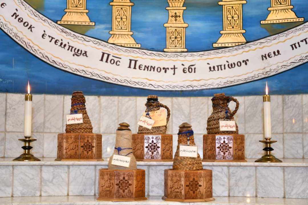 FB IMG 1714980625668 بالصور .. طقس إيداع « الخميرة المقدسة للميرون الجديد »  بدير الأنبا بيشوي