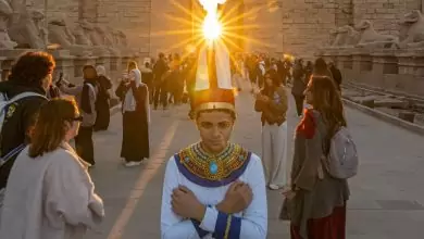 IMG 20241221 WA0011 الأقصر: إذانًا ببدء فصل الشتاء الشمس تتعامد على "قدس الأقداس" بمعبد آمون رع بالكرنك