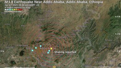 quakemap sat 10210122 زلزال جديد بقوة 4.9 يضرب إثيوبيا صباح اليوم ليرتفع الإجمالي الي 491 بدرجات مختلفة