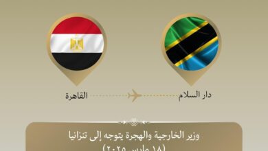 IMG 20250318 WA0027 وزير الخارجية المصري يتوجه إلى تنزانيا .. وعبد العاطي يتفقد سد جوليوس نيريري 