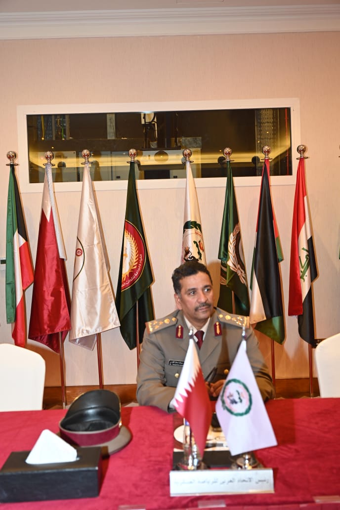 IMG 20250410 WA0009 العميد يوسف الكوارى رئيساً للإتحاد العربي للرياضة العسكرية 