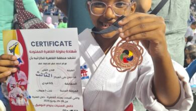 IMG 20250628 WA0010 مرام أحمد عمر تحصد برونزية بطولة القاهرة المفتوحة للكاراتيه