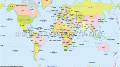 مؤشر السلام العالمي 2025: السلام يتراجع عالميًا – ترتيب إفريقيا والعالم العربي ضمن 163 دولة 5 world map arabic مؤشر السلام العالمي 2025: السلام يتراجع عالميًا – ترتيب إفريقيا والعالم العربي ضمن 163 دولة