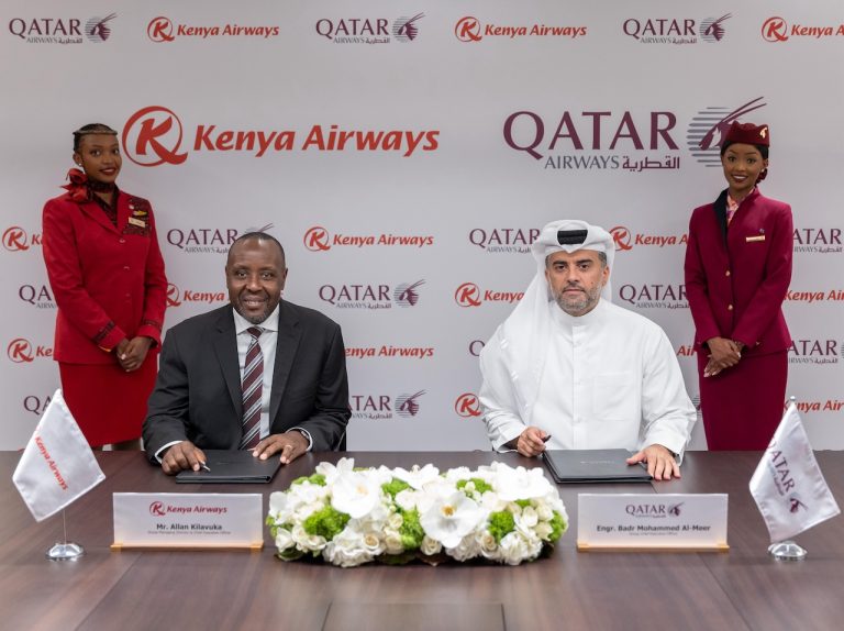 599517 Qatar Airways and Kenya Airways Ink a Strategic Partnership 875692 original 1751369381 768x574 1 خطوط طيران القطرية و إيدلفايس السويسرية تتوسعان في أفريقيا 