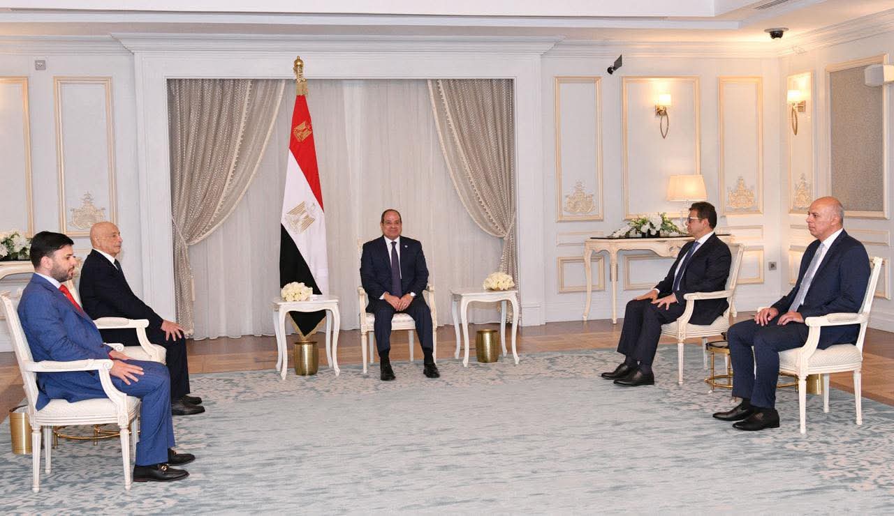 FB IMG 1751710809334 الرئيس السيسي : استقرار ليبيا السياسي والأمني يُعد جزءً لا يتجزأ من استقرار مصر