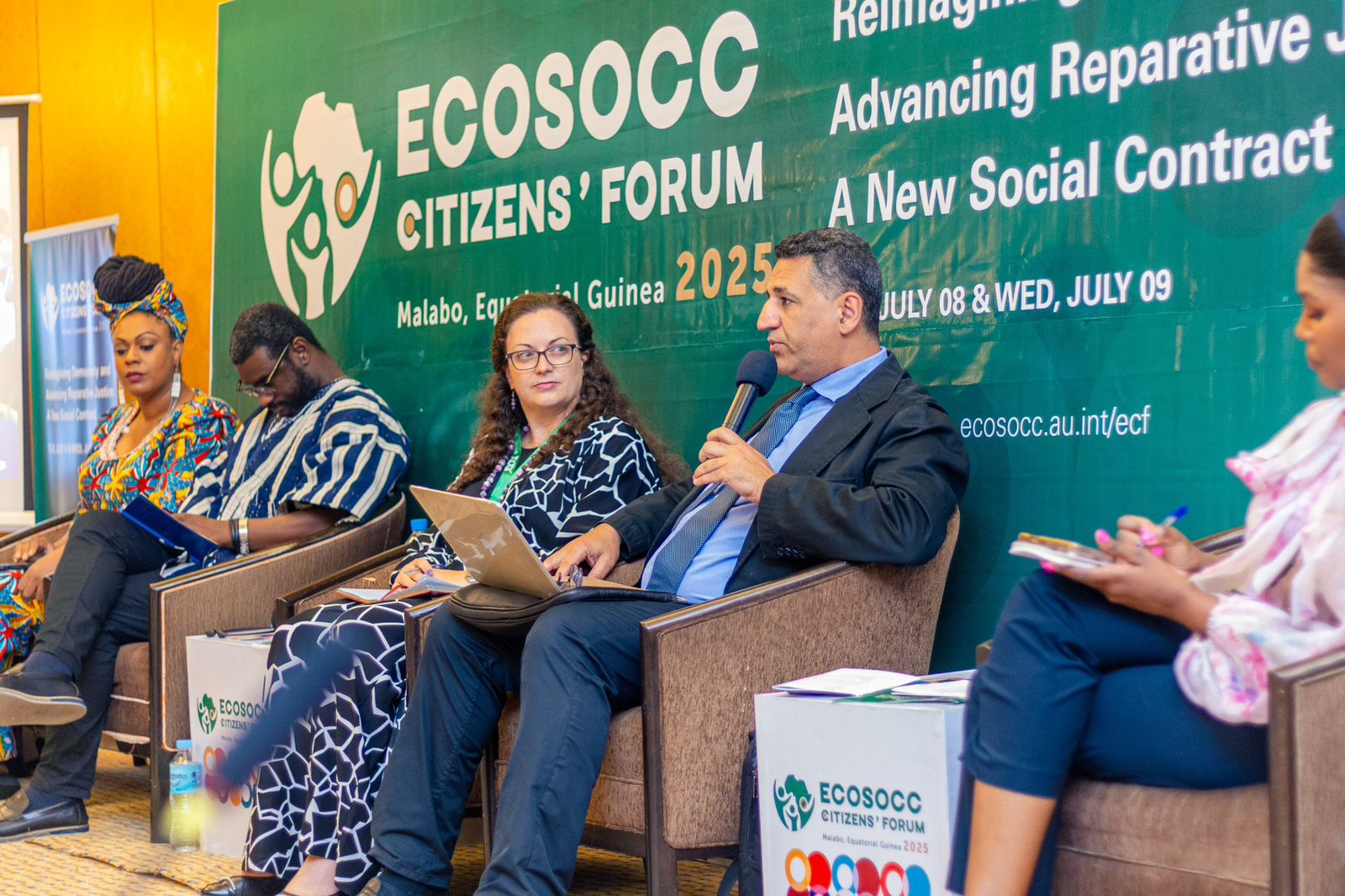 IMG 20250710 WA0014 أمام منتدي " ECOSOCC " .. الاتحاد الأفريقي يبرز دور المجتمع المدني في تحقيق العدالة تعويضاً عن الاستعمار والفصل العنصرى