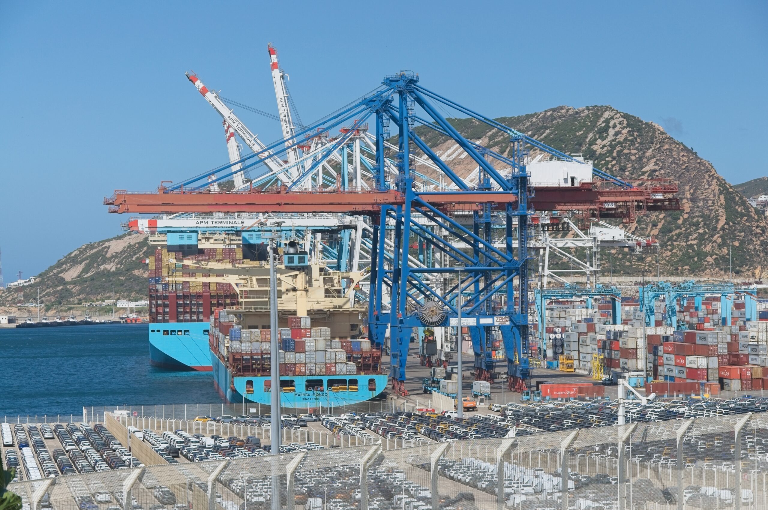 « طنجة » أكبر ميناء للحاويات في إفريقيا ويستعد لتوسعة ضخمة بقيمة 500 مليون دولار 1 Porte conteneurs Maersk Congo Tanger med scaled « طنجة » أكبر ميناء للحاويات في إفريقيا ويستعد لتوسعة ضخمة بقيمة 500 مليون دولار