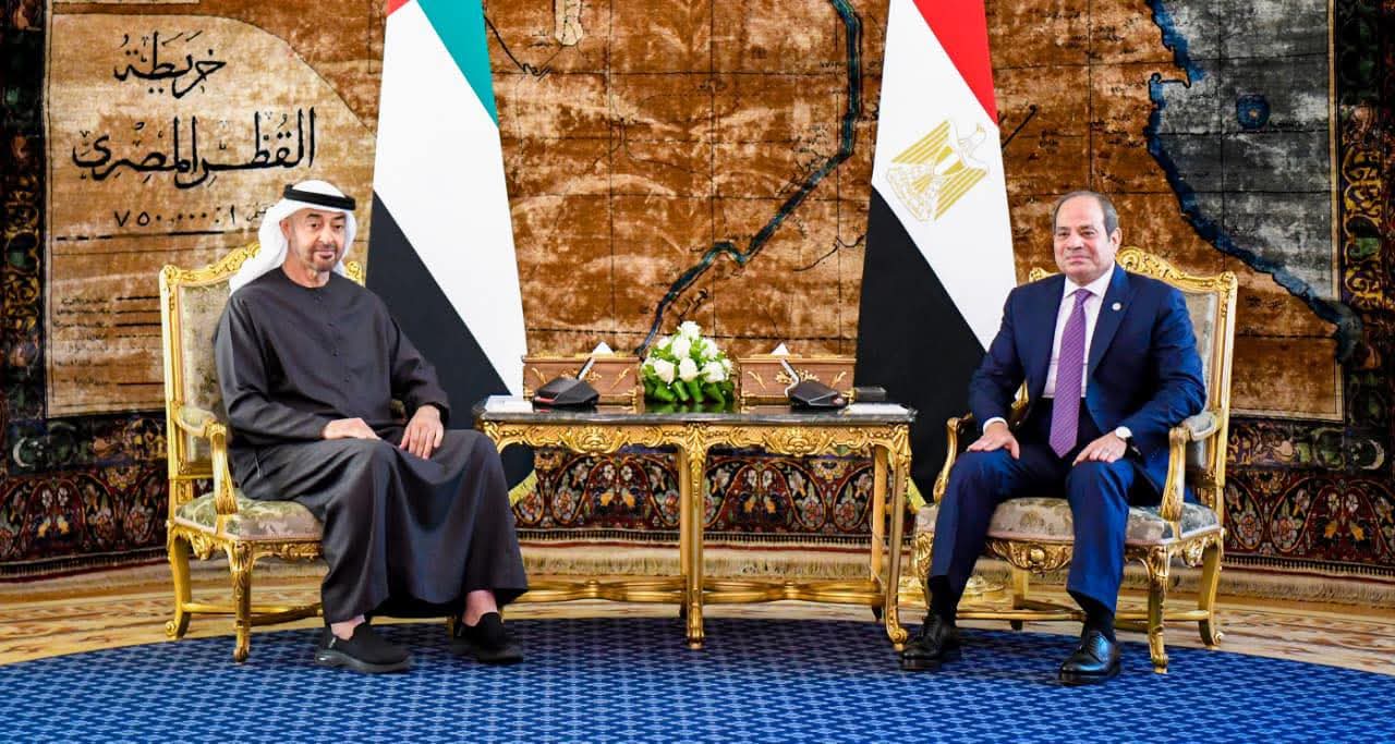 FB IMG 1759149070049 الرئيس السيسي والشيخ محمد بن زايد تطورات الأوضاع الإقليمية