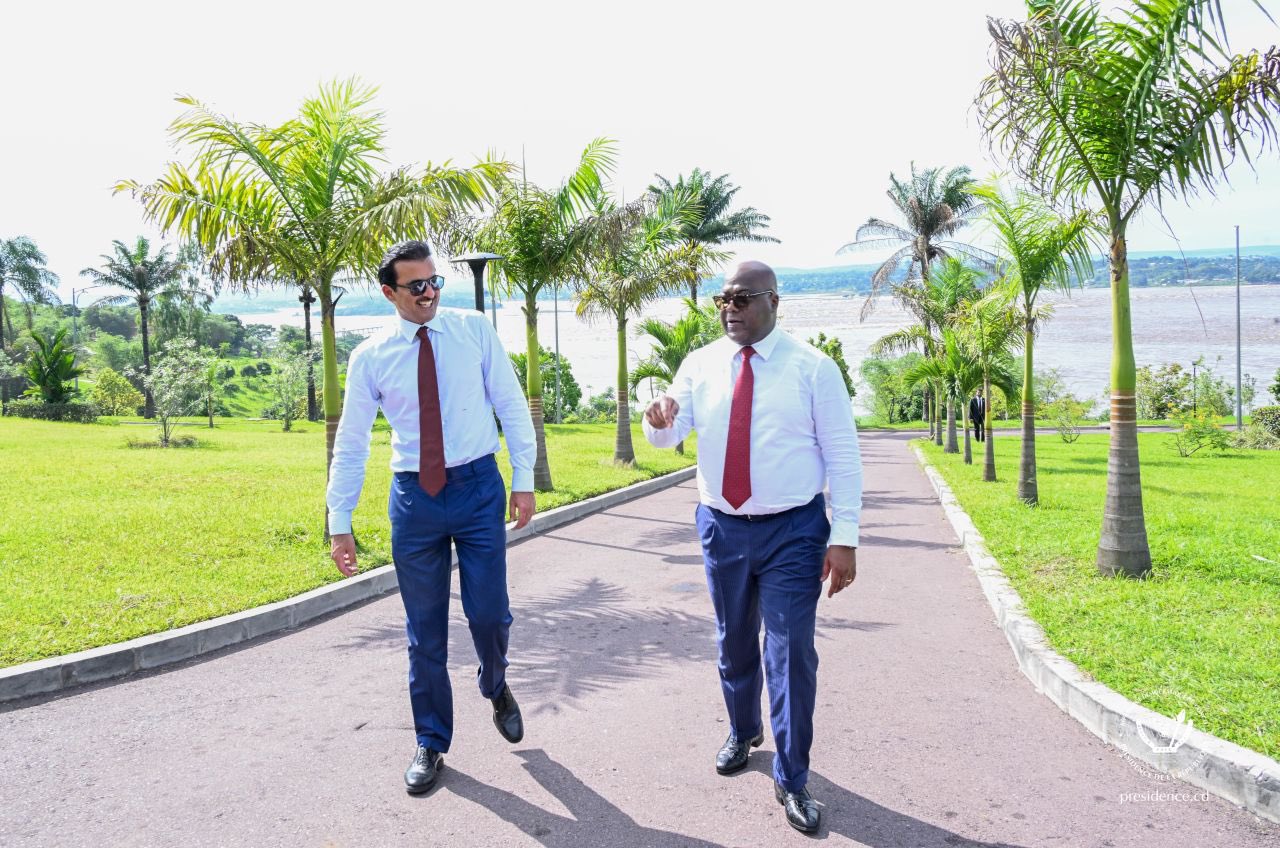 G6Tf1W9WgAA PV1 أمير قطر يقوم بأول زيارة رسمية إلى الكونغو الديمقراطية… مباحثات موسّعة واتفاقيات استراتيجية تعزّز الشراكة بين الدوحة وكينشاسا