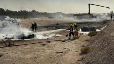 a0m091ht1k9194spn وكالة الأنباء الإماراتية: مصرع طيار هندي في تحطم مقاتلة خلال عرض جوي بمعرض دبي للطيران