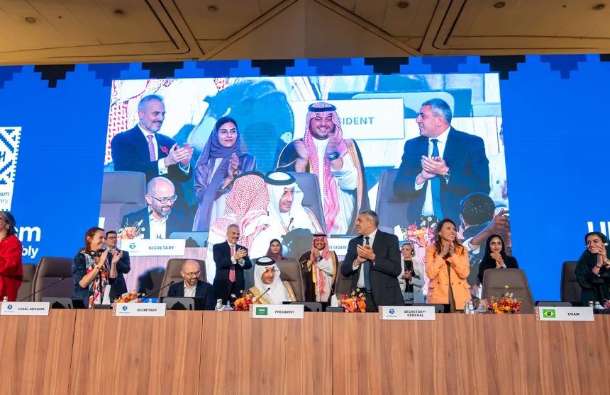 الرياض مركزا للسياحة العالمية .. وفود 150 دولة تبحث علي مدي 7 أيام مستقبل القطاع في زمن الذكاء الاصطناعي 3 un tourism sets artificial intelligence agenda for sector as general assembly concludes in riyadh.jpg الرياض مركزا للسياحة العالمية .. وفود 150 دولة تبحث علي مدي 7 أيام مستقبل القطاع في زمن الذكاء الاصطناعي