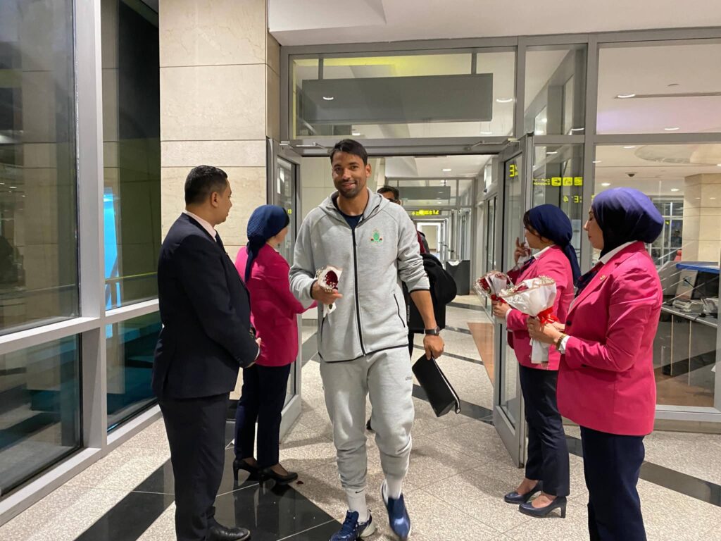 FB IMG 1770920997985 بالورود .. مطار القاهرة الدولي يستقبل بعثة الجيش الملكي المغربي