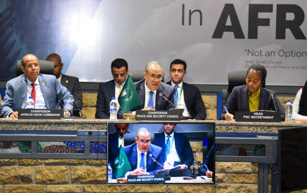 IMG 20260212 WA0002 بمشاركة وزير الخارجية السوداني.. مصر تقود جلسة مشاورات «  السلم والأمن الأفريقي »حول السودان