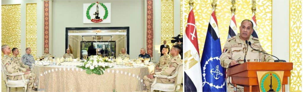 f17074b6 4204 42e6 b94d 26b711ff3b54 الفريق أشرف سالم زاهر وزير الدفاع يشارك عدداً من مقاتلى القوات المسلحة بقيادة الجيش الثانى الميدانى تناول وجبة الإفطار