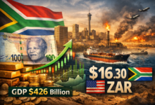 4f4cc21c 9cbc 43b9 a533 d66d94fd385b اقتصاد جنوب أفريقيا بقيمة 426 مليار دولار يدعم استقرار الراند رغم التوترات العالمية