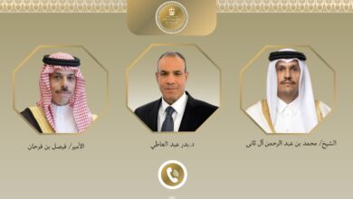 اتصالان هاتفيان للوزير الخارجية المصري مع نظيريه السعودي والقطري وزراء خارجية مصر والسعودية وقطر يبحثون تطورات الأزمة في السودان