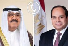 اتصال هاتفي بين الرئيس عبد الفتاح السيسي وأمير الكويت الرئيس السيسي : أمن الكويت وسائر الدول العربية يُعد جزءًا لا يتجزأ من الأمن القومي المصري