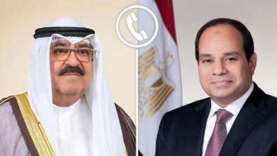 اتصال هاتفي بين الرئيس عبد الفتاح السيسي وأمير الكويت الرئيس السيسي : أمن الكويت وسائر الدول العربية يُعد جزءًا لا يتجزأ من الأمن القومي المصري