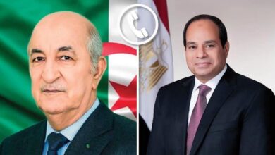 اتصال هاتفي بين الرئيس عبد الفتاح السيسي والرئيس الجزائري عبد المجيد تبون الرئيس السيسي يؤكد تضامن مصر الكامل مع الجزائر في مواجهة الحرائق التي طالت مساحات من أراضيها