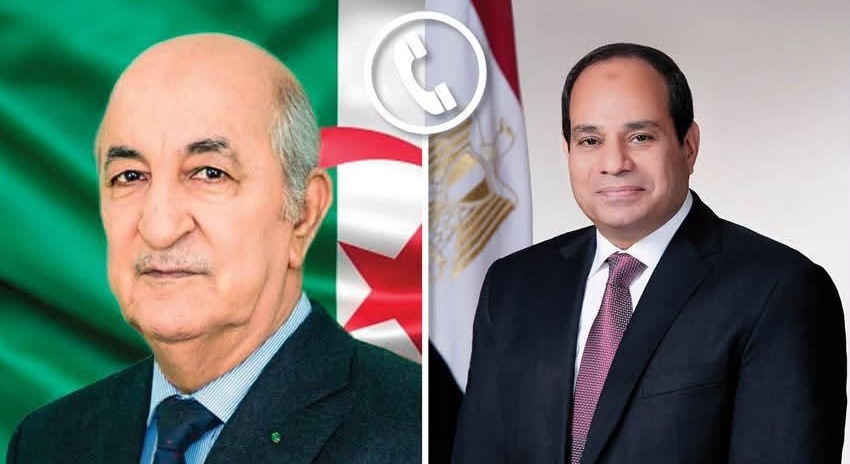 اتصال هاتفي بين الرئيس عبد الفتاح السيسي والرئيس الجزائري عبد المجيد تبون الرئيس السيسي يؤكد تضامن مصر الكامل مع الجزائر في مواجهة الحرائق التي طالت مساحات من أراضيها