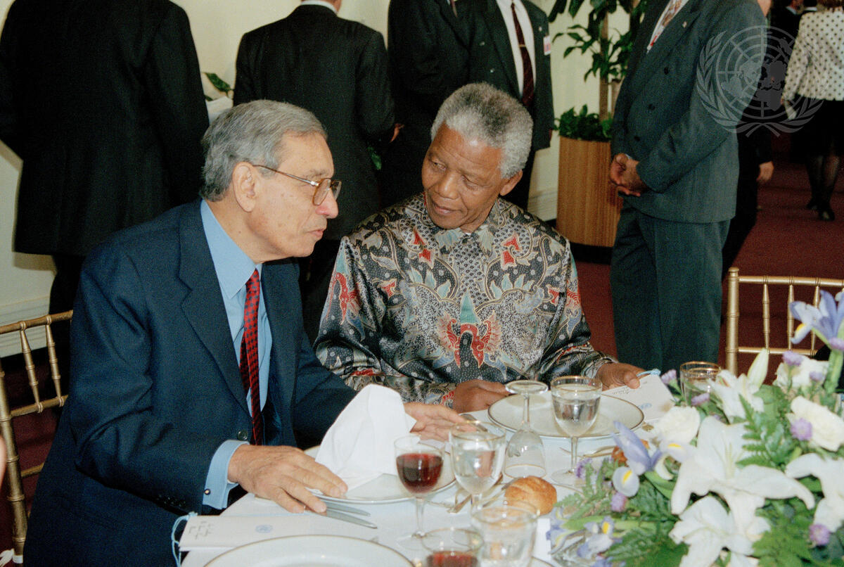 Boutros Boutros Boutros Ghali with Nelson Mandela السفير دكتور محمد حجازي : بطرس بطرس غالي .. الأفريقي الذي صاغ الضمير الدولي