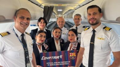 مصر للطيران ونادي برشلونة ضمن شراكتها العالمية مع نادي برشلونة الإسباني... مصرللطيران تشغّل 4 رحلات خاصة لنقل فريق كرة السلة خلال مشاركتة في الدوري الأوروبي