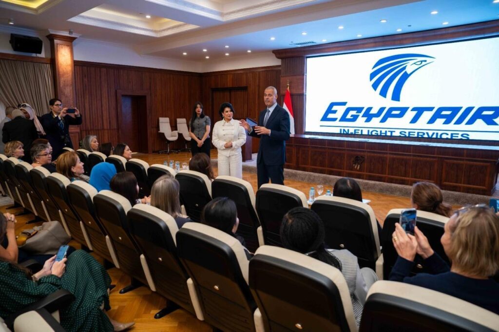 IMG 20261023 WA0018 مصر للطيران تستضيف زوجات الدبلوماسيين الأجانب ضمن مبادرة «Welcome to Egypt*